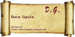 Duca Gyula névjegykártya