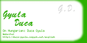 gyula duca business card